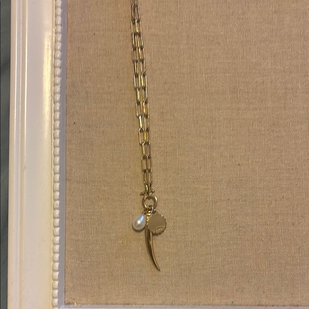 Stella & Dot Gold and White Layered Necklace